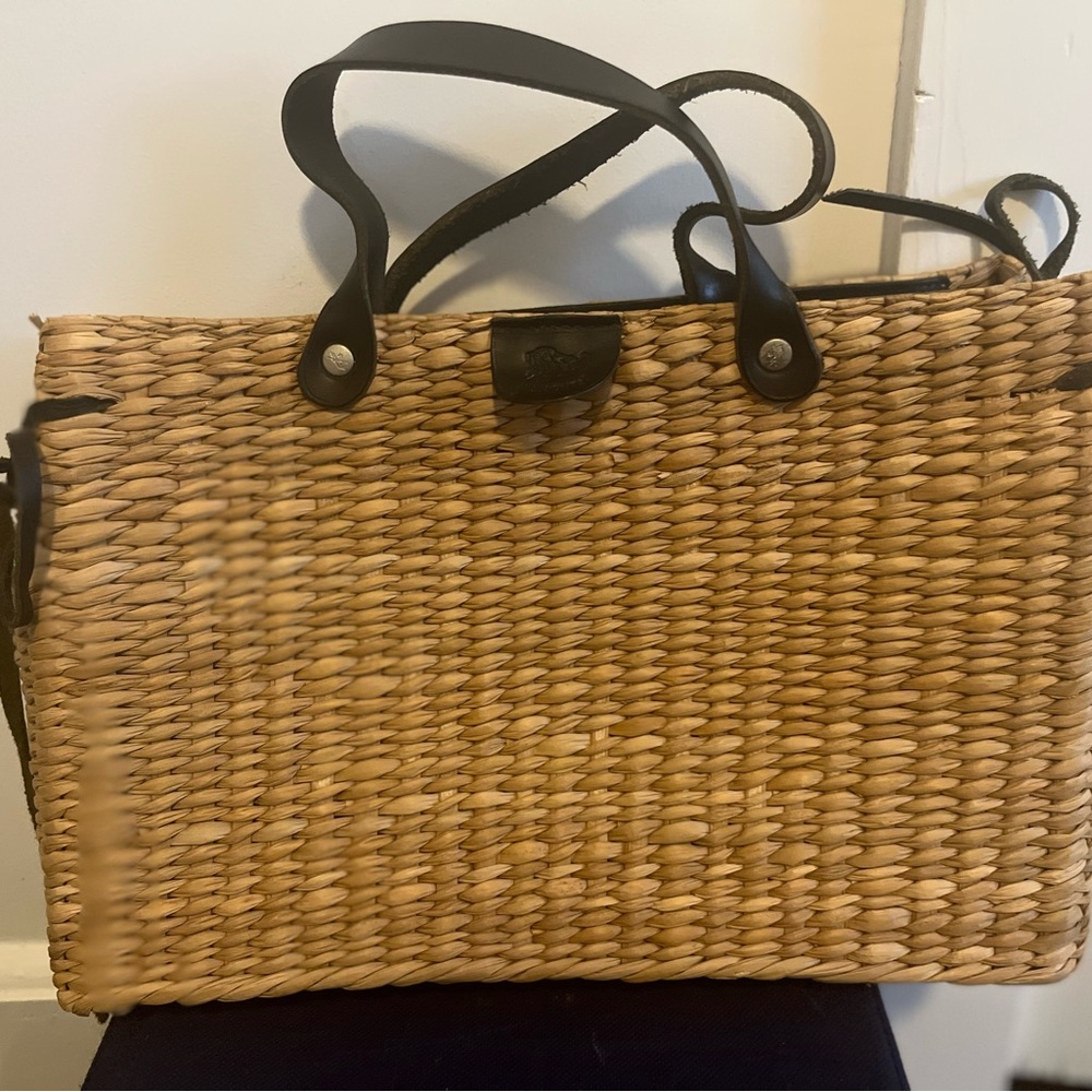 Vintage Il Bisonte straw summer tote made in Italy